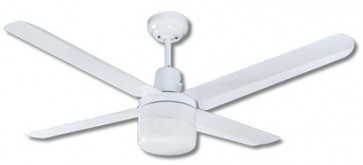 Trisera Interchangeable 3 or 4 Blade 140cm Ceiling Fan in White with Clipper Light Martec