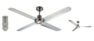 Trisera Interchangeable 3 or 4 Blade 150cm Ceiling Fan in Brushed Nickel with Remote Control Martec