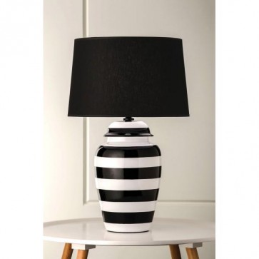 925 Pepper Black and White Stripe Table Lamp