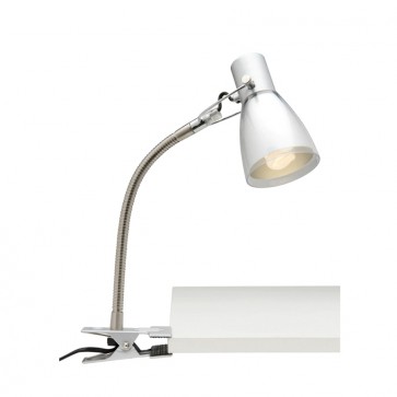Miranda One Light Clamp Lamp in Brushed Chrome Mercator Lighting