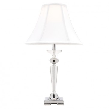 Olympia One Light Crystal Table Lamp in Chrome Mercator Lighting
