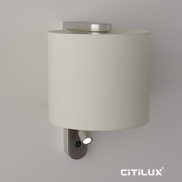 Pennsylvania Wall Light with Reading Lamp in Satin Nickel Citilux