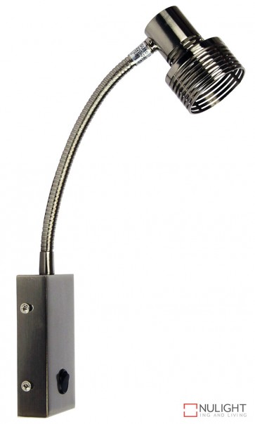 Zip Hardwired Switched Wall Light In Brush Chrome ORI