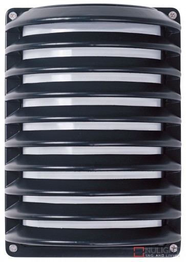 Cylinder Louvred Black Outdoor Light ORI
