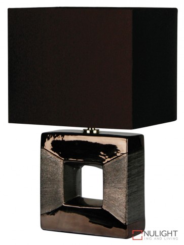 Era Bronze Square Cutout Complete Table Lamp ORI