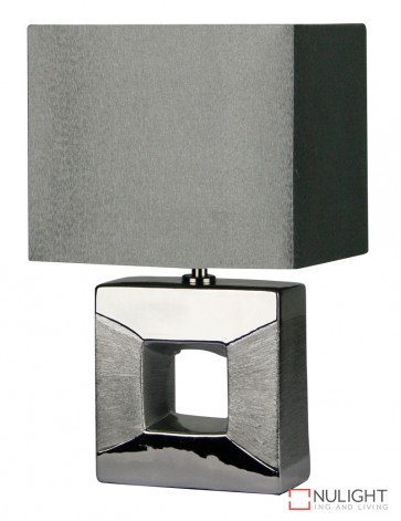 Era Silver Square Cutout Complete Table Lamp ORI