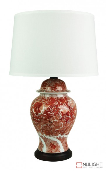 Longwei Red Dragon Chinese Lamp With Shade ORI