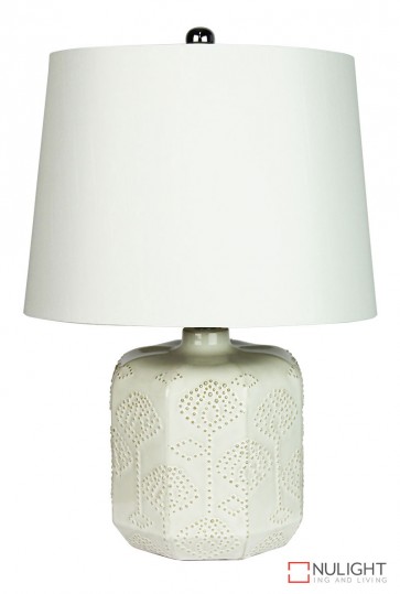 Bikki White Ceramic Complete Table Lamp ORI