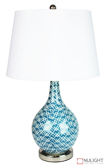 Chaka Teal Blue Decal Complete Table Lamp ORI