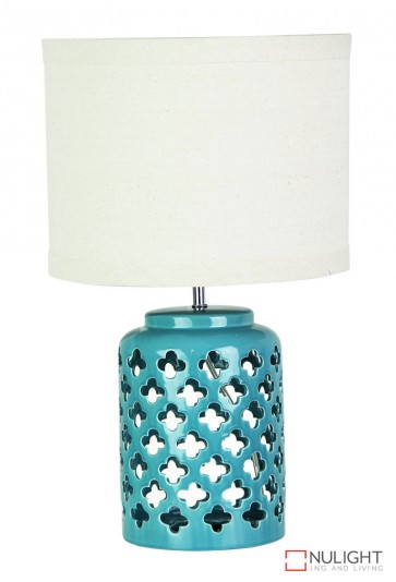 Casbah Teal Ceramic Complete Table Lamp ORI