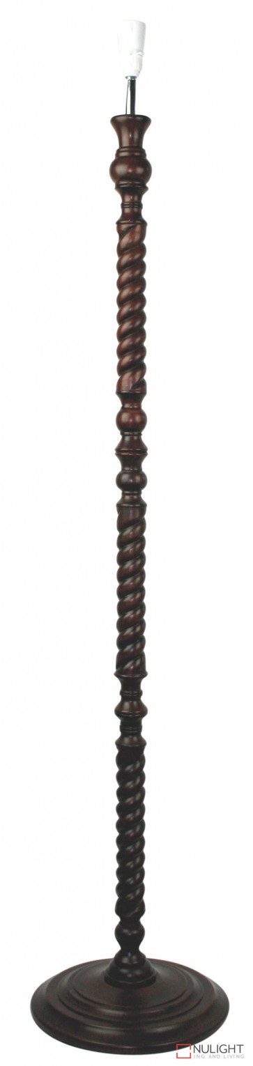 Jacobean Timber Floor Lamp Base Walnut ORI