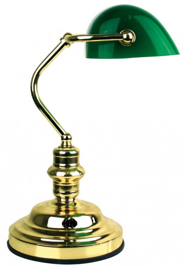 Bankers Lamp in Brass Plate (Non-Touch) Oriel