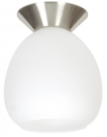 Bell Shape Batten Fix Flush Mount in Suede / Brushed Chrome Oriel Lighting
