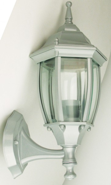 Highgate Up Exterior Wall Light in Silver Oriel Lighting
