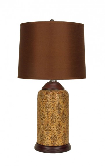 Hua Chinese One Light Table Lamp in Brown Oriel