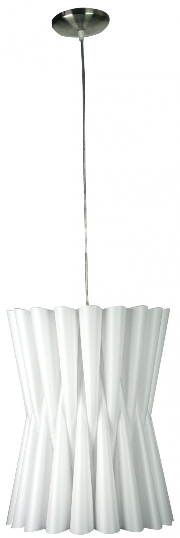 Mansa 34 Pendant in White / Brushed Chrome Canopy Oriel Lighting