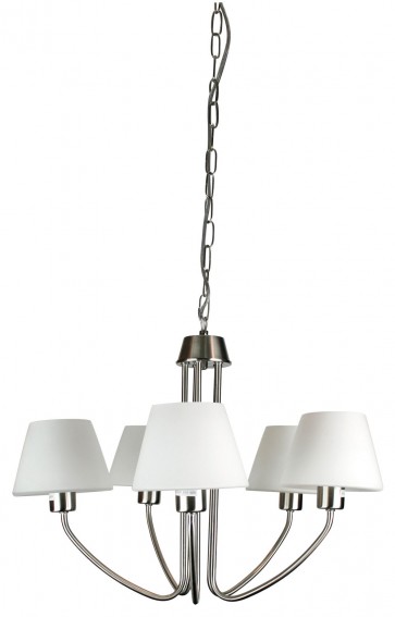 Parsec 5 Light Pendant in Satin Chrome / Opal Matt Oriel Lighting