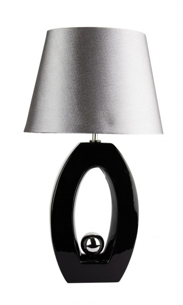 Sax Ceramic Complete Table Lamp in Black Oriel