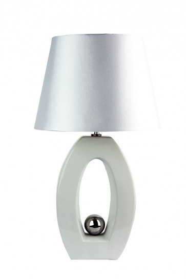 Sax Ceramic Complete Table Lamp in White Oriel