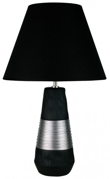 Tabac Complete Table Lamp in Silver / Black Oriel Lighting