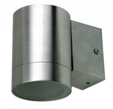 Zack 1 Exterior Down Wall Sconces in Brushed Aluminium Oriel Lighting