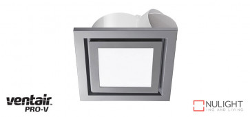 AIRBUS 200 - 200mm Quality Side Ducted Exhaust Fan With 10w LED Panel (642Lm) - Extra Low Profile - Square - Silver VTA