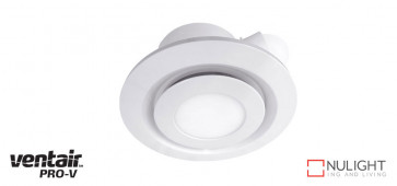 AIRBUS 200 - 200mm Quality Side Ducted Exhaust Fan With 10w LED Panel (642Lm) - Extra Low Profile - Round - White VTA