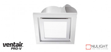 AIRBUS 200 - 200mm Quality Side Ducted Exhaust Fan With 10w LED Panel (642Lm) - Extra Low Profile - Square - White VTA