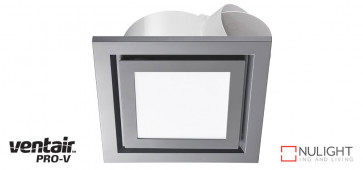 AIRBUS 250 - 250mm Quality Side Ducted Exhaust Fan With 14w LED Panel (891Lm) Extra Low Profile - Square - Silver VTA