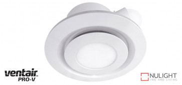 AIRBUS 250 - 250mm Quality Side Ducted Exhaust Fan With 14w LED Panel (891Lm) - Extra Low Profile - Round - White VTA
