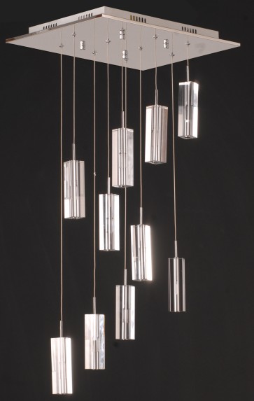 Cubo Square 10 Light Pendant in Clear V M Imports