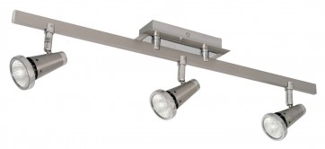 Sepia Three Light Bar Spotlight in Satin Brass or Satin Chrome V M Imports
