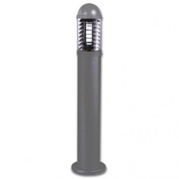 Large Commercial E27 or Energy Saver Bollard with Louvred Head in Silver Vibe Lighting