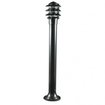 Large Low Voltage Bollard Light with Louvred Head in Black Vibe Lighting