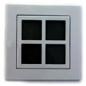 Low Voltage Square Cross Face Recessed Wall Light in Satin Chrome Vibe Lighting