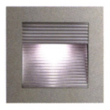 Recessed Silver Trim Square Ribbed Faced LED Wall Light in White Vibe Lighting