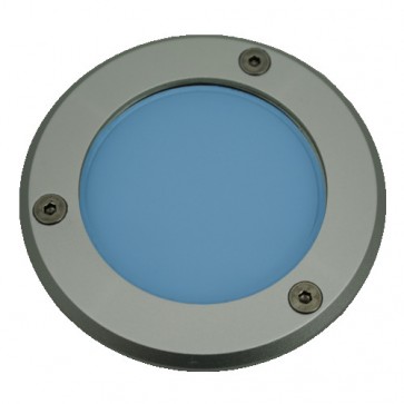 Silver Trim LED Weatherproof Inground Uplight in Blue Vibe Lighting
