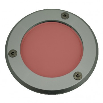 Silver Trim LED Weatherproof Inground Uplight in Red Vibe Lighting