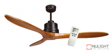 LOTUS IQ - 54 inch 1350mm DC Energy Saving Ceiling Fan - 3 Natural Timber Blades - Incl LCD Display Remote Control VTA
