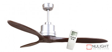 LOTUS IQ - 54 inch 1350mm DC Energy Saving Ceiling Fan - 3 Dark Timber Blades - Incl LCD Display Remote Control VTA