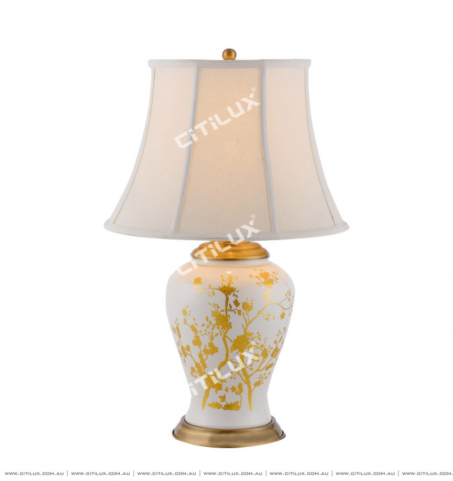 Chinese Style White Gold Ceramic Table, Chinese Ceramic Table Lamps Australia
