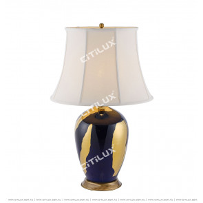 New Chinese Style Blue Blue Gold Ceramic Table Lamp Citilux