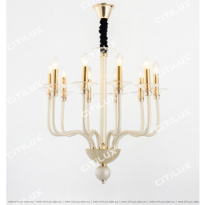 Simple European Light Champagne Glass Tube Small Chandelier Citilux