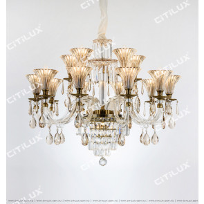 European Classical Double Tiers Crystal Chandelier Citilux