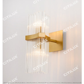 Modern Stainless Steel Two-Way Glass Wall Lamp Citilux