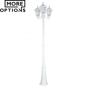 Gt 1078 Chester Triple Head Curved Arm Tall Post Light B22 DOM