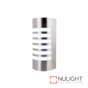 Lancet Curved Wall Light With Grill Stainless Steel BRI
