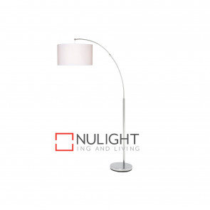 Noah 1700Mm Arch Floor Lamp - Chrome With White Shade BRI