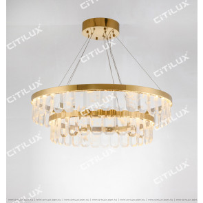 Large Tier Of Circular Natural Crystal Chandelier Citilux