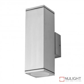 Alpha 2 Rectangular 240V Two Way Led Wall Light Anodised Finish Body Only DOM